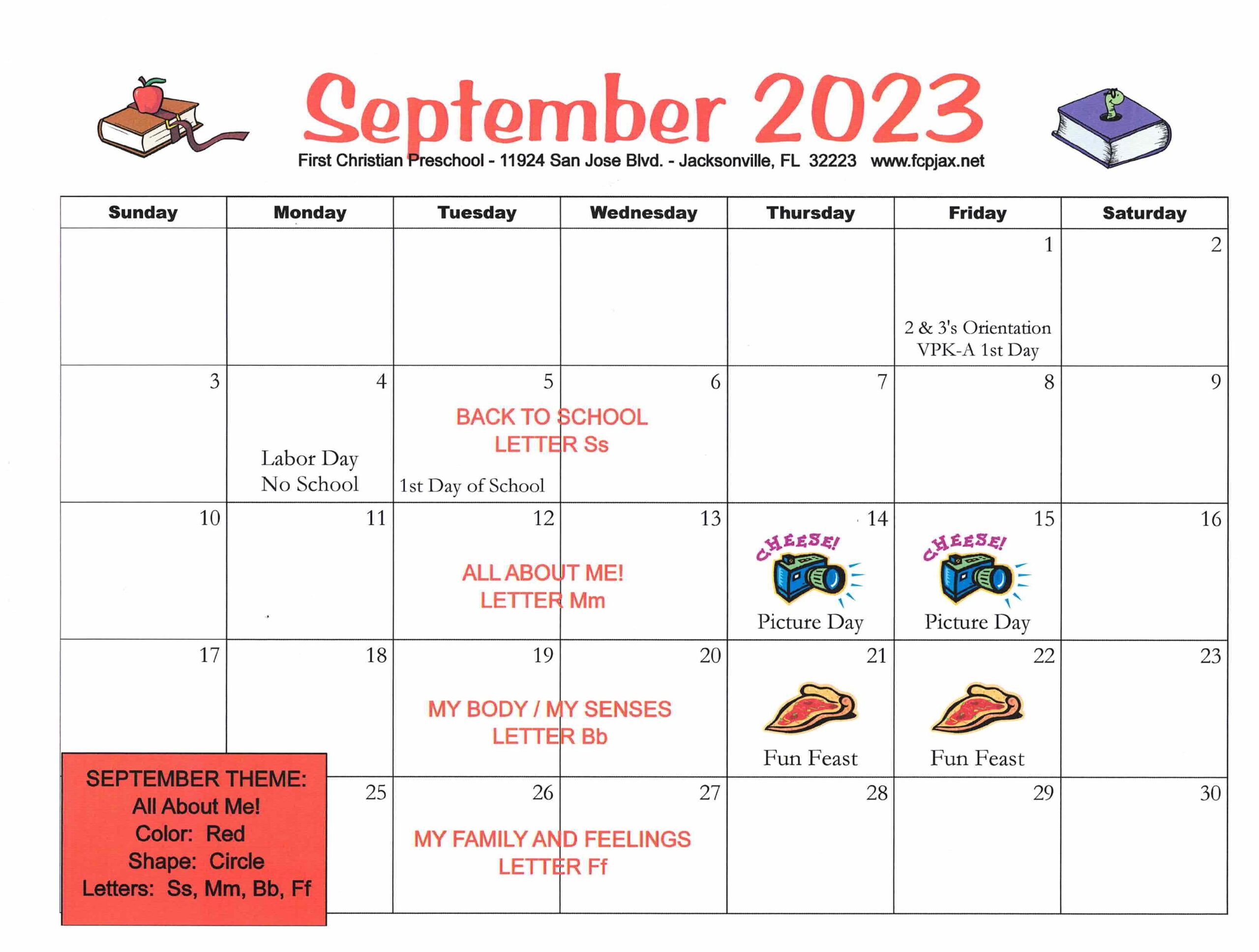 Calendar – First Christian Preschool